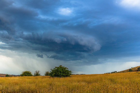 Summer storm season over the rural countryside