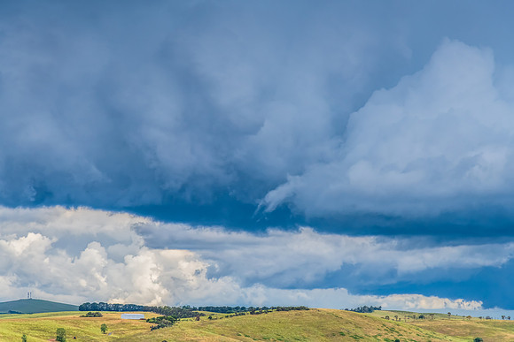Stormy skies over the rural countryside