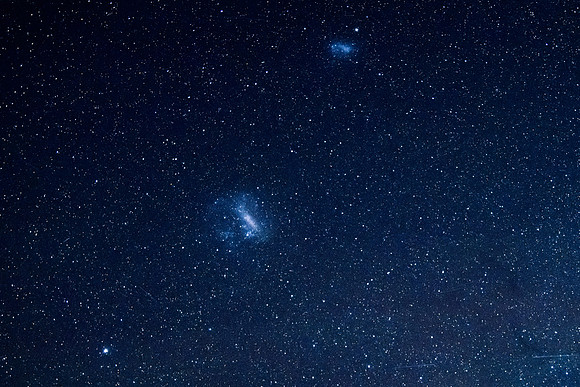 Stargazing at the celestial night sky and magellanic clouds