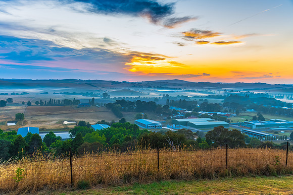 Sunrise over Blayney and surrounding countryside