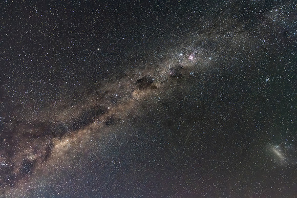 Stargazing at the Winter night sky and milky way