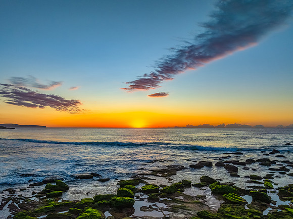 Northern Beaches Sunrise at the seaside with rain clouds