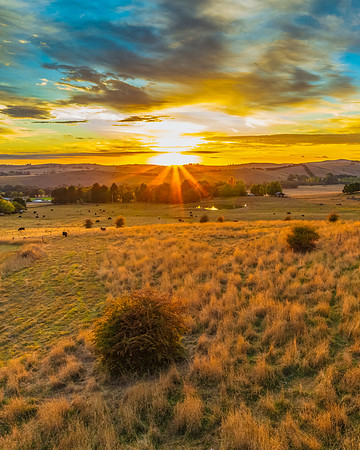 Sunrise light over the countryside
