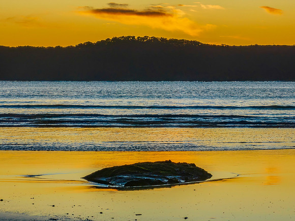 Aerial sunrise at the beach