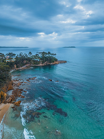 Cloudy Sunrise Seascape at Denhams Beach