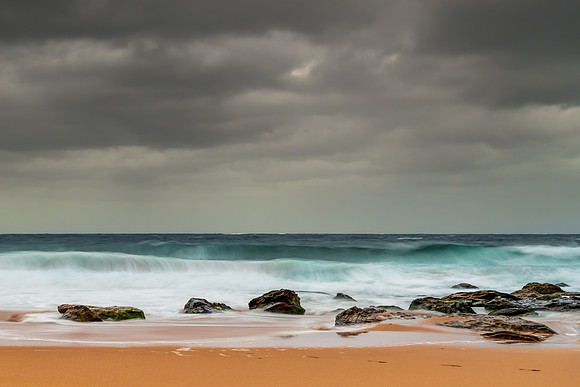 Moody morning sunrise at the seaside