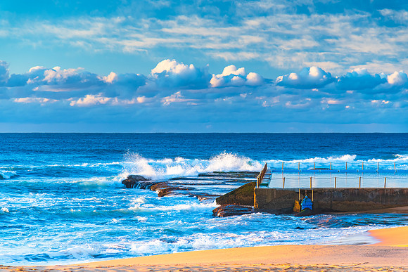 Sunrise by the sea shore