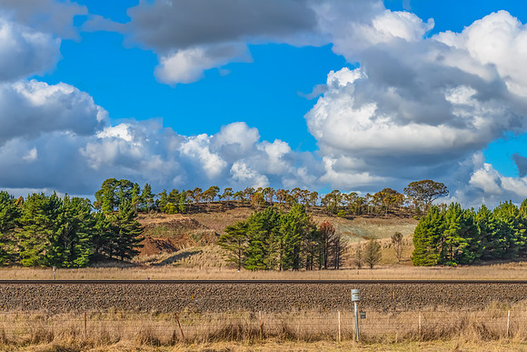 Clouds and a Winter sky over the quarry