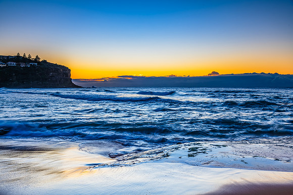 Sunrise by the sea shore