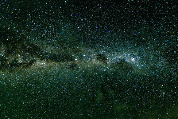 The Dark Emu in the Milky Way night sky with light cloud