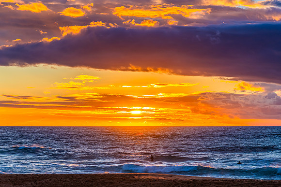 Sunrise at the Seaside with rain clouds