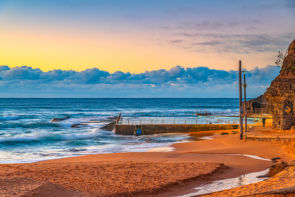 Sunrise by the sea shore