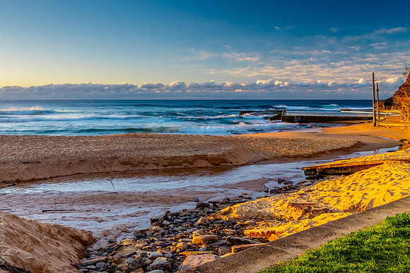 Sunrise by the sea shore