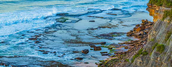 Top down sunrise colours at the seaside