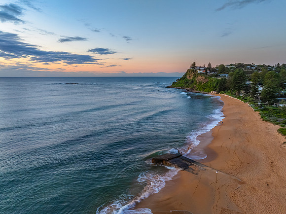 Sunrise Seascape Over Gentle Ocean Swells