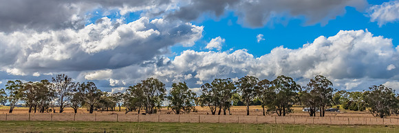 Clouds and a Winter sky over rural land