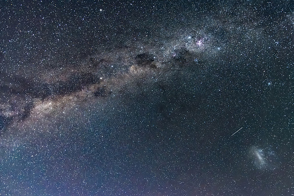 Stargazing at the Winter night sky and milky way