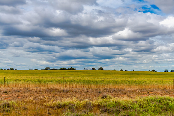 Clouds over the crop field in the Riverina countryside