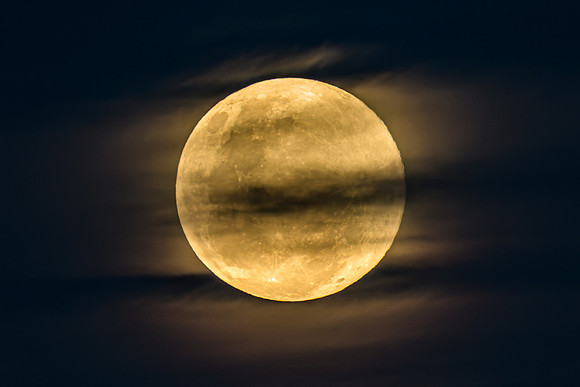 November's 'Beaver' Full Moon Supermoon Rising in the Twilight E