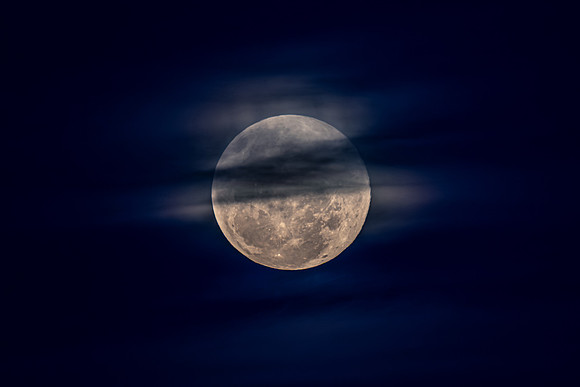 November's 'Beaver' Full Moon Supermoon Rising in the Twilight E