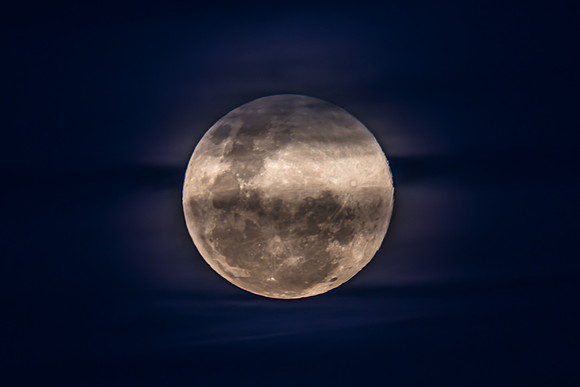 November's 'Beaver' Full Moon Supermoon Rising in the Twilight E