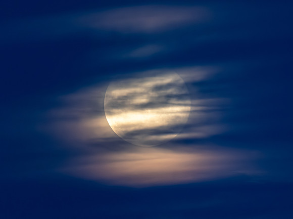 November's 'Beaver' Full Moon Supermoon Rising in the Twilight E