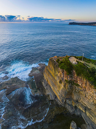 Aerial Sunrise Seascape at Rocky Inlet