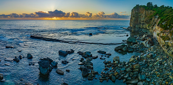 Sunrise Seascape with Crepuscular Rays