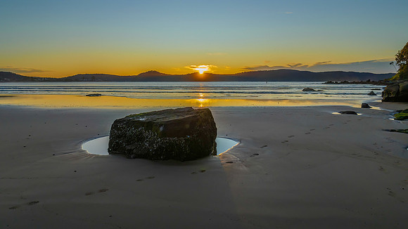 Aerial sunrise at the beach