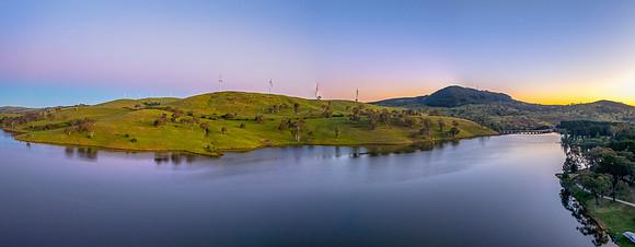 Panorama Sunset Over Carcoar Dam