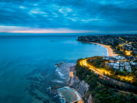 Sunrise at the Seaside with rain clouds