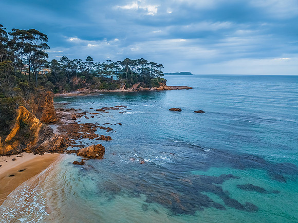 Cloudy Sunrise Seascape at Denhams Beach