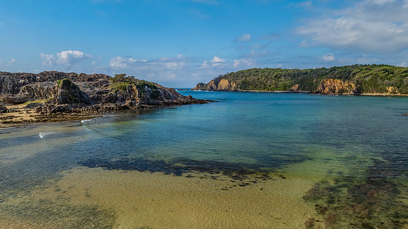 Aerial views over Guerilla Bay - Batemans Bay