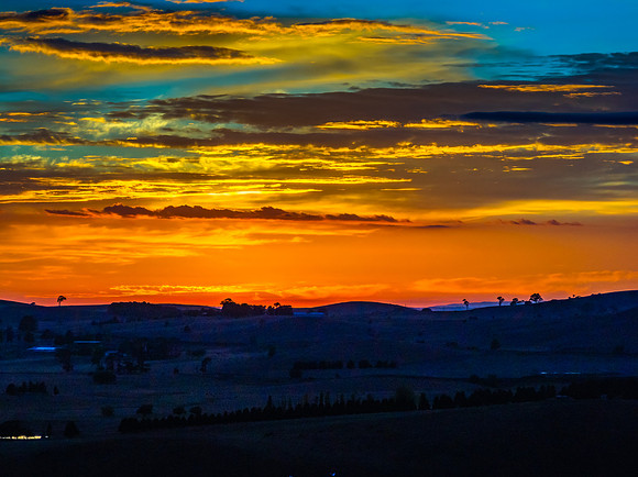 Sunrise light over the countryside