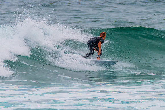 Twilight Surfing at the Seaside