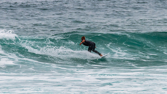 Twilight Surfing at the Seaside