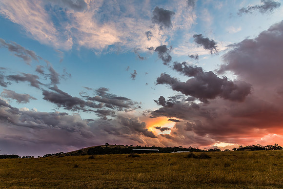 Twilight Storm Clouds Over the Countryside