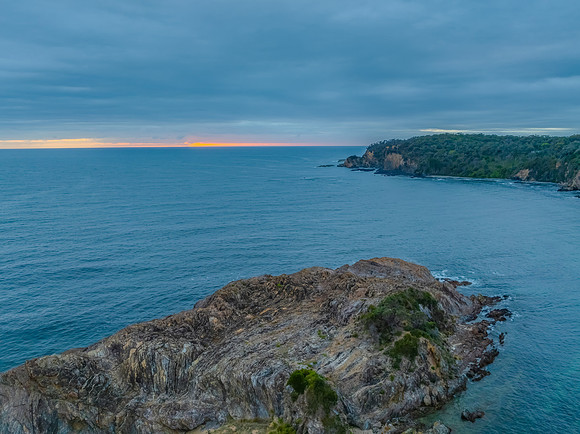 Cloud-covered sunrise over Guerilla Bay