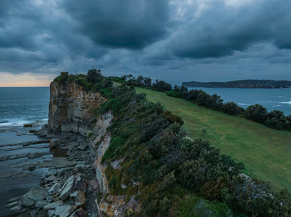 The Skillion at Terrigal under a moody sunrise