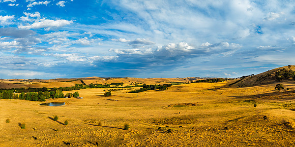 Cloud‑Laced Skies at Golden Hour Over Farmland