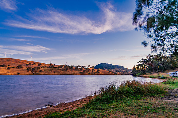 Twilight Light Falls Over the Dam