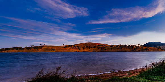 Twilight Light Falls Over the Dam
