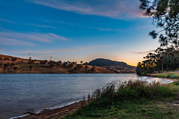 Twilight Light Falls Over the Dam