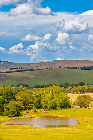 Afternoon storms approaching over the rural countryside