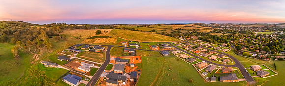 High-Cloud Sunrise Over Rural Landscapes on the Edge of a Countr