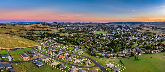 High-Cloud Sunrise Over Rural Landscapes on the Edge of a Countr