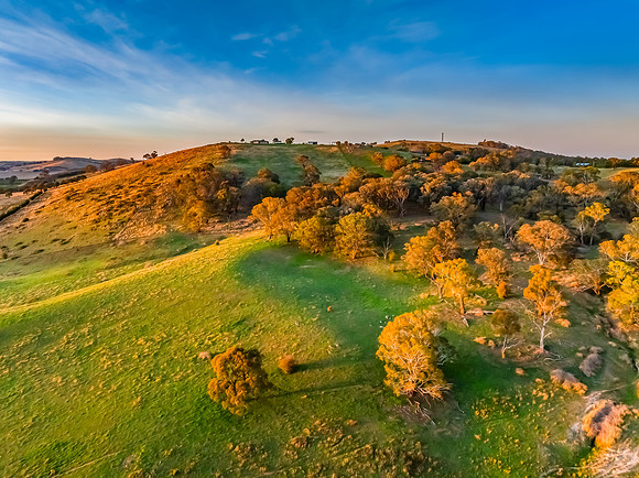 High-Cloud Sunrise Over Rural Landscapes on the Edge of a Countr