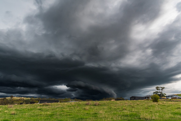 Afternoon storms rolling in across the countryside