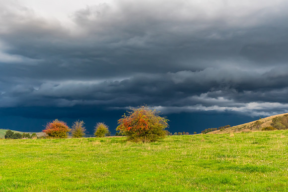 Afternoon storms rolling in across the countryside