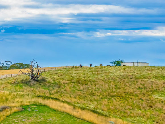 Rain clouds over the rural countryside